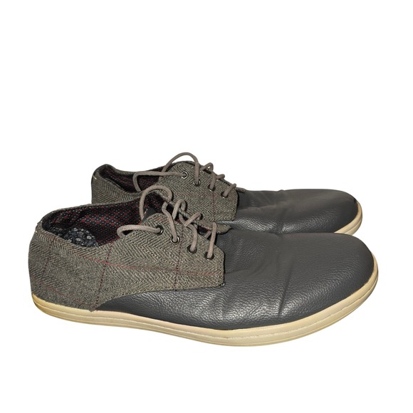 Gray‎ Leather Dress Shoes Casual Lace Up Oxford Style Comfort Mens 10 - Picture 1 of 6